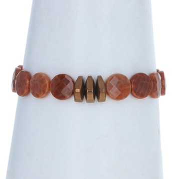 Jodie M Agate Beaded Bracelet - Sterling Silver 925 Adjustable Toggle Jodie M Agate Beaded Bracelet - Sterling Silver 925 Adjustable Toggle