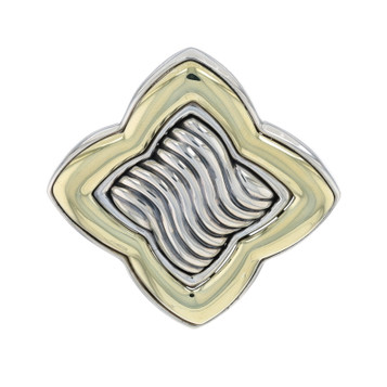 David Yurman Quatrefoil Brooch - Sterling Silver 925 & Yellow Gold 14k Pin David Yurman Quatrefoil Brooch - Sterling Silver 925 & Yellow Gold 14k Pin