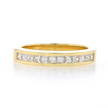 Yellow Gold Diamond Wedding Band - 18k Princess .50ctw Channel Set Ring Yellow Gold Diamond Wedding Band - 18k Princess .50ctw Channel Set Ring