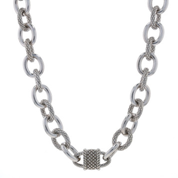 Judith Ripka Cubic Zirconia Fancy Chain Station Necklace 36" Sterling 925 Hearts Judith Ripka Cubic Zirconia Fancy Chain Station Necklace 36" Sterling 925 Hearts
