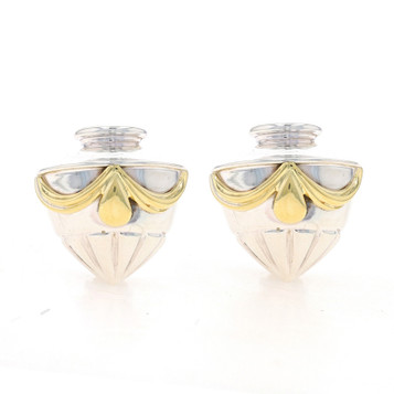Lagos Caviar Vase Large Stud Earrings - Sterling 925 & Yellow Gold 18k Clip-Ons Lagos Caviar Vase Large Stud Earrings - Sterling 925 & Yellow Gold 18k Clip-Ons