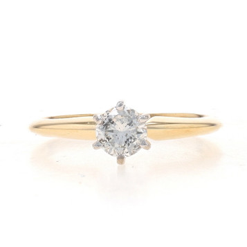 Yellow Gold Diamond Solitaire Engagement Ring - 14k Round Brilliant .47ct Yellow Gold Diamond Solitaire Engagement Ring - 14k Round Brilliant .47ct