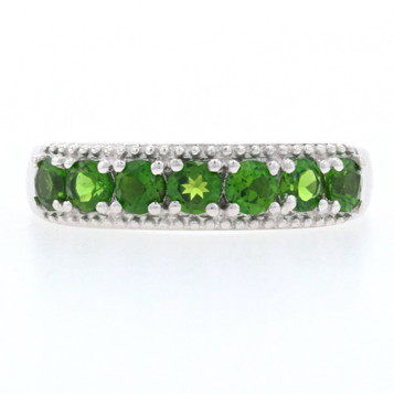 Sterling Silver Chrome Diopside Band Ring - 925 Round .70ctw Sterling Silver Chrome Diopside Band Ring - 925 Round .70ctw