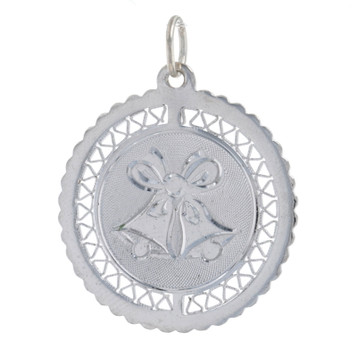 Sterling Silver Christmas Bells Charm - 925 Holiday Pendant Sterling Silver Christmas Bells Charm - 925 Holiday Pendant