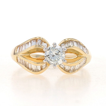 Yellow Gold Diamond Ring - 14k Round Brilliant .73ctw Engagement Yellow Gold Diamond Ring - 14k Round Brilliant .73ctw Engagement