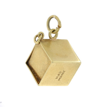 Yellow Gold Mad Money Cube Charm - 14k Square Yellow Gold Mad Money Cube Charm - 14k Square