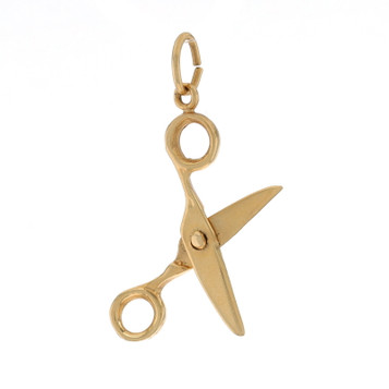 Yellow Gold Scissors Charm - 14k School Arts & Crafts Office Supplies Moves Yellow Gold Scissors Charm - 14k School Arts & Crafts Office Supplies Moves