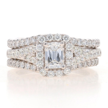 The LEO Diamond Halo Engagement Ring Wedding Bands White Gold 14k LEO1.45ctw GSI The LEO Diamond Halo Engagement Ring Wedding Bands White Gold 14k LEO1.45ctw GSI