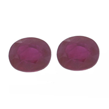 Set of 2 Loose Rubies - Oval 1.47ctw Red Matched Pair Set of 2 Loose Rubies - Oval 1.47ctw Red Matched Pair