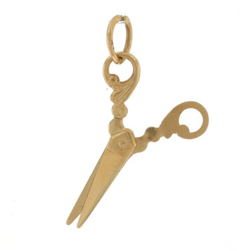 Yellow Gold Scissors Charm - 14k Office School Arts & Crafts Tool Yellow Gold Scissors Charm - 14k Office School Arts & Crafts Tool