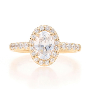 Verragio Semi-Mount Halo Engagement Ring Yellow Gold 14k .60ctw for Oval ~8x6mm Verragio Semi-Mount Halo Engagement Ring Yellow Gold 14k .60ctw for Oval ~8x6mm