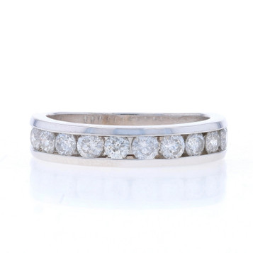 White Gold Diamond Wedding Band - 14k Round 1.00ctw Channel Set Unisex Ring White Gold Diamond Wedding Band - 14k Round 1.00ctw Channel Set Unisex Ring