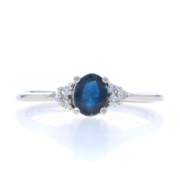 Platinum Sapphire & Diamond Ring - Oval .54ctw Platinum Sapphire & Diamond Ring - Oval .54ctw