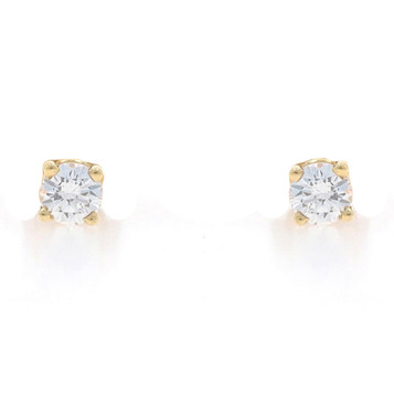 Yellow Gold Diamond Stud Earrings - 14k Round Brilliant .54ctw Pierced Yellow Gold Diamond Stud Earrings - 14k Round Brilliant .54ctw Pierced