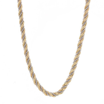 Yellow Gold Rope & Prince of Wales Fancy Twist Chain Necklace 30" - 14k Yellow Gold Rope & Prince of Wales Fancy Twist Chain Necklace 30" - 14k