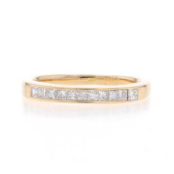 Yellow Gold Diamond Wedding Band - 14k Princess .50ctw Channel Set Ring Sz 5 1/2 Yellow Gold Diamond Wedding Band - 14k Princess .50ctw Channel Set Ring Sz 5 1/2