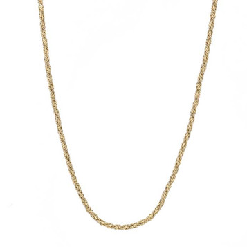 Yellow Gold Twisted Foxtail Chain Necklace 36 1/4" - 14k Italy Yellow Gold Twisted Foxtail Chain Necklace 36 1/4" - 14k Italy