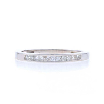 White Gold Diamond Wedding Band - 14k Princess .33ctw Channel Set Ring White Gold Diamond Wedding Band - 14k Princess .33ctw Channel Set Ring
