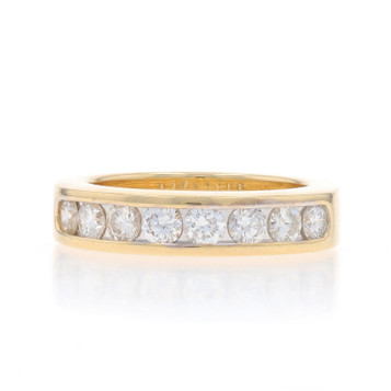 Yellow Gold Diamond Men's Wedding Band - 14k Round 1.12ctw Channel Set Ring Yellow Gold Diamond Men's Wedding Band - 14k Round 1.12ctw Channel Set Ring