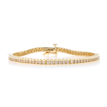 Yellow Gold Diamond Tennis Bracelet 7 1/4" - 14k Round Brilliant 2.50ctw Yellow Gold Diamond Tennis Bracelet 7 1/4" - 14k Round Brilliant 2.50ctw
