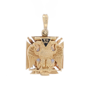 Yellow Gold Scottish Rite 32nd Degree Fob Pendant - 14k Masonic Knights Templar Yellow Gold Scottish Rite 32nd Degree Fob Pendant - 14k Masonic Knights Templar