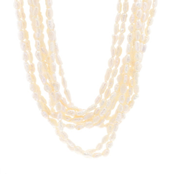 Yellow Gold Cultured Freshwater Pearl Nine-Strand Necklace 17 1/4" - 14k Yellow Gold Cultured Freshwater Pearl Nine-Strand Necklace 17 1/4" - 14k