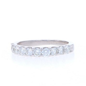 White Gold Diamond Wedding Band - 14k Round Brilliant .70ctw Ring White Gold Diamond Wedding Band - 14k Round Brilliant .70ctw Ring