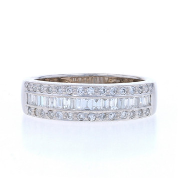 Le Vian Diamond Cluster Band White Gold 18k Rd Baguette .40ctw Wedding Ring Sz 7 Le Vian Diamond Cluster Band White Gold 18k Rd Baguette .40ctw Wedding Ring Sz 7