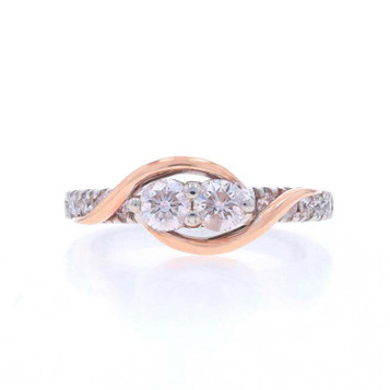 Ever Us Diamond Two-Stone Engagement Ring White Gold 14k Round Brilliant 1.00ctw Ever Us Diamond Two-Stone Engagement Ring White Gold 14k Round Brilliant 1.00ctw