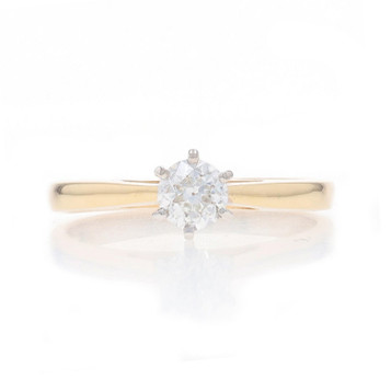 Yellow Gold Diamond Solitaire Engagement Ring - 14k European .40ct Cathedral Yellow Gold Diamond Solitaire Engagement Ring - 14k European .40ct Cathedral