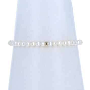 Yellow Gold Cultured Pearl Strand Bracelet 7" - 14k Yellow Gold Cultured Pearl Strand Bracelet 7" - 14k