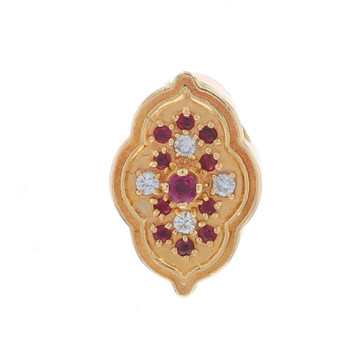 Richard Glatter Ruby Diamond Slide Charm - Yellow Gold 14k Round .53ctw Richard Glatter Ruby Diamond Slide Charm - Yellow Gold 14k Round .53ctw