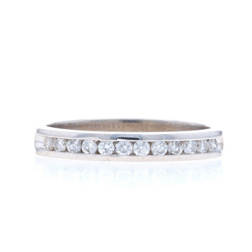 White Gold Diamond Wedding Band - 14k Round Brilliant .21ctw Channel Set Ring White Gold Diamond Wedding Band - 14k Round Brilliant .21ctw Channel Set Ring