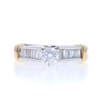 White Gold Diamond Engagement Ring - 14k Round Brilliant 1.01ctw White Gold Diamond Engagement Ring - 14k Round Brilliant 1.01ctw
