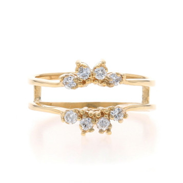Yellow Gold Diamond Enhancer Wedding Band - 14k Round .32ctw Wrap Jacket Ring Yellow Gold Diamond Enhancer Wedding Band - 14k Round .32ctw Wrap Jacket Ring