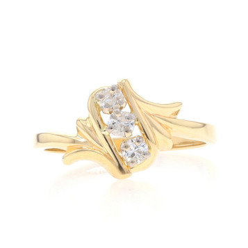 Yellow Gold Diamond Three-Stone Bypass Ring - 14k Round Brilliant .28ctw Yellow Gold Diamond Three-Stone Bypass Ring - 14k Round Brilliant .28ctw