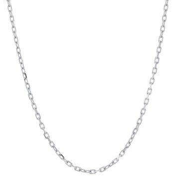 White Gold Diamond Cut Cable Chain Necklace 20" - 14k Lobster Claw Clasp White Gold Diamond Cut Cable Chain Necklace 20" - 14k Lobster Claw Clasp