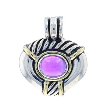 David Yurman Amethyst Enhancer Clip Pendant - Sterling 925 Yellow Gold 14k Cable David Yurman Amethyst Enhancer Clip Pendant - Sterling 925 Yellow Gold 14k Cable