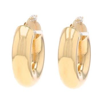 Yellow Gold Hoop Earrings - 14k Round Pierced Yellow Gold Hoop Earrings - 14k Round Pierced