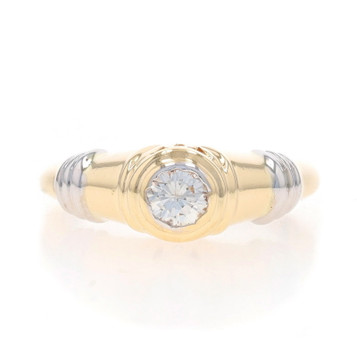 Yellow Gold Diamond Solitaire Ring - 14k Round Brilliant .25ct Engagement Yellow Gold Diamond Solitaire Ring - 14k Round Brilliant .25ct Engagement
