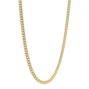 Yellow Gold Diamond Cut Curb Chain Necklace 23 3/4" - 10k Unisex Yellow Gold Diamond Cut Curb Chain Necklace 23 3/4" - 10k Unisex