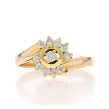 Yellow Gold Diamond Bypass Ring - 14k Round Brilliant .30ctw Yellow Gold Diamond Bypass Ring - 14k Round Brilliant .30ctw