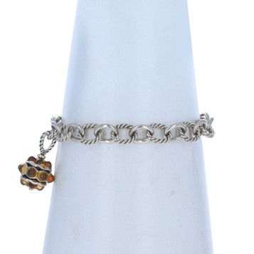 David Yurman Citrine Fancy Cable Chain Charm Bracelet 7" - 925 & Yellow Gold 18k David Yurman Citrine Fancy Cable Chain Charm Bracelet 7" - 925 & Yellow Gold 18k