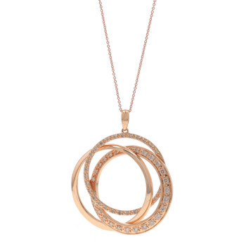 Le Vian Interlocking Rings Diamond Eternity Necklace Rose Gold 14k 1.00ctw Adj
