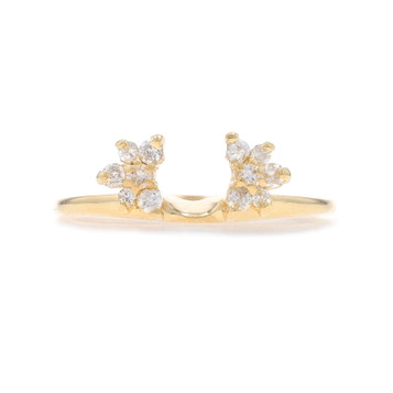 Yellow Gold Diamond Enhancer Band - 14k Round Brilliant .26ctw Floral Guard Ring Yellow Gold Diamond Enhancer Band - 14k Round Brilliant .26ctw Floral Guard Ring