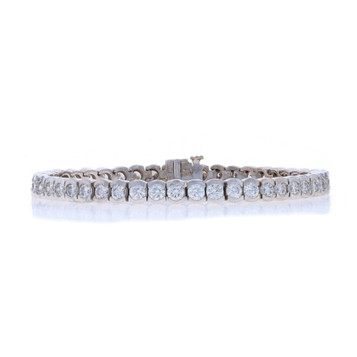 White Gold Diamond Tennis Bracelet 6 3/4" - 14k Round Brilliant 6.75ctw White Gold Diamond Tennis Bracelet 6 3/4" - 14k Round Brilliant 6.75ctw