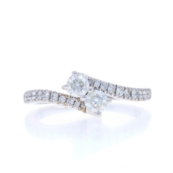 Ever Us Diamond Bypass Engagement Ring - White Gold 14k Round 3/4ctw Two-Stone Ever Us Diamond Bypass Engagement Ring - White Gold 14k Round 3/4ctw Two-Stone