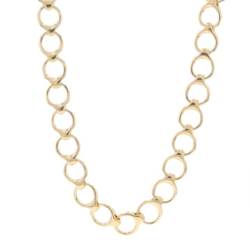 Yellow Gold Fancy Link Chain Necklace 24 1/4" - 14k Circles Yellow Gold Fancy Link Chain Necklace 24 1/4" - 14k Circles