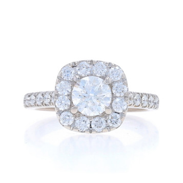 Neil Lane Diamond Halo Engagement Ring - White Gold 14k Round Brilliant 1.50ctw