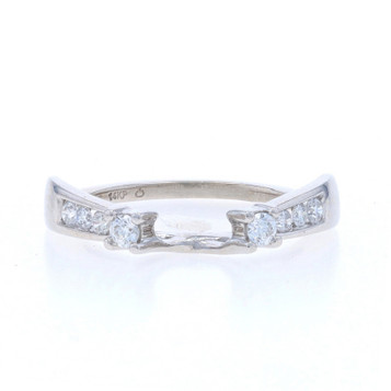 White Gold Diamond Enhancer Wedding Band - 14k Round Brilliant .20ctw Guard Ring White Gold Diamond Enhancer Wedding Band - 14k Round Brilliant .20ctw Guard Ring